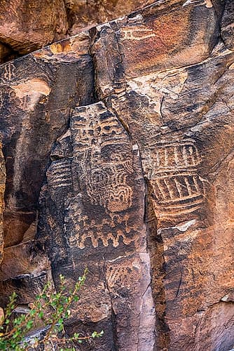 Ancient petroglyphs seen at Parowan Gap. Nature Print